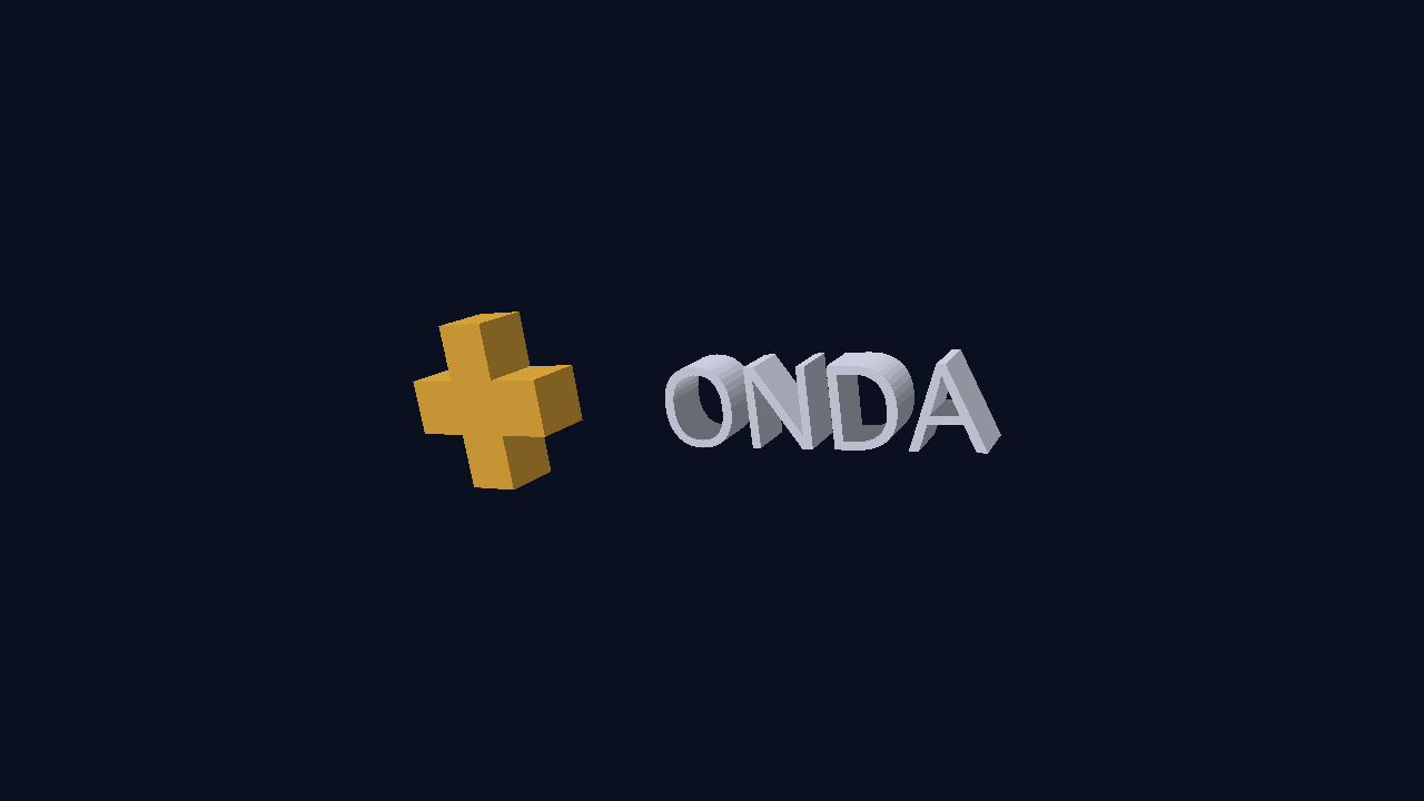 Extruded 3D — solid logos & titles after