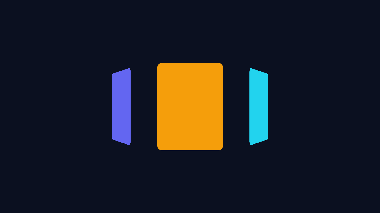 3D scene — layers in a perspective world after